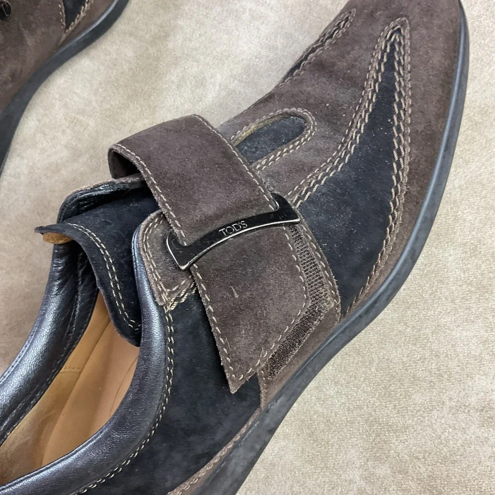 Tods Shoes EU 38.5 Brown Suede Leather Gomino Shoes Drivers Italian Buckle